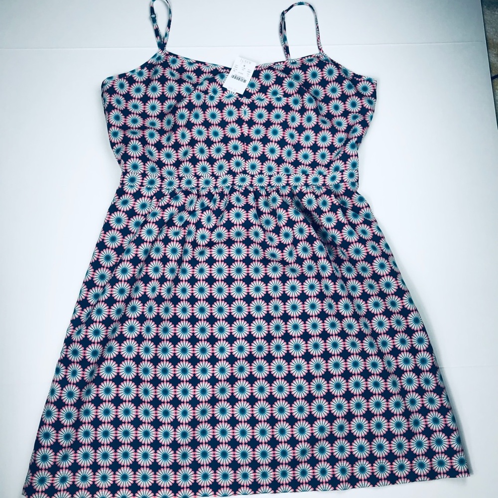 J. Crew Blue and Pink Casual Dress